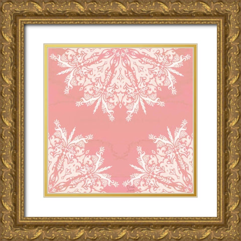 Bohemian Vibes Pattern VIIIB Gold Ornate Wood Framed Art Print with Double Matting by June, Dina
