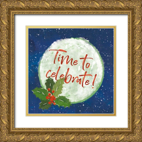 Hometown Holiday IV Gold Ornate Wood Framed Art Print with Double Matting by Charron, Veronique
