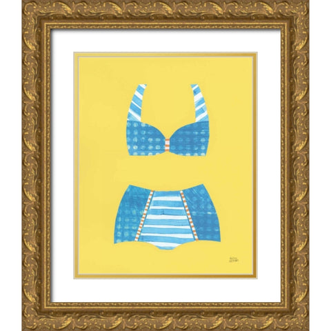 Bathing Beauties II Pastel Gold Ornate Wood Framed Art Print with Double Matting by Averinos, Melissa