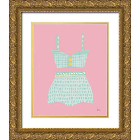 Bathing Beauties IV Pastel Gold Ornate Wood Framed Art Print with Double Matting by Averinos, Melissa