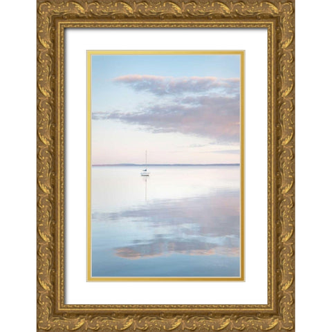 Sailboat in Bellingham Bay II Gold Ornate Wood Framed Art Print with Double Matting by Majchrowicz, Alan