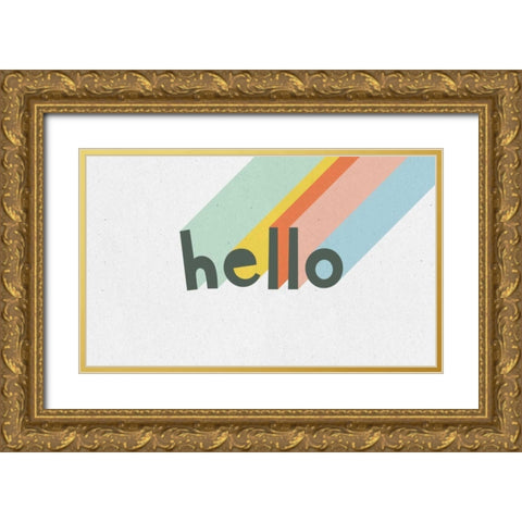 Rainbow Words VII Gold Ornate Wood Framed Art Print with Double Matting by Hershey, Moira