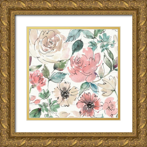 Country Love Pattern IA Gold Ornate Wood Framed Art Print with Double Matting by Tavoletti, Anne