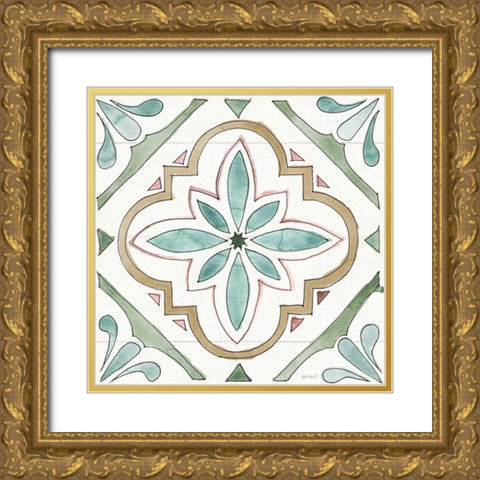 Country Love Pattern IIA Gold Ornate Wood Framed Art Print with Double Matting by Tavoletti, Anne