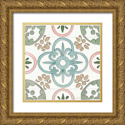 Country Love Pattern VIII Gold Ornate Wood Framed Art Print with Double Matting by Tavoletti, Anne