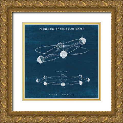 Solar System Blueprint I Gold Ornate Wood Framed Art Print with Double Matting by Wild Apple Portfolio