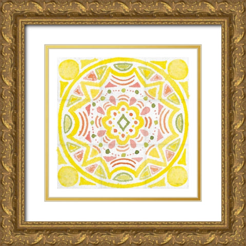 Citrus tile II v2 White Border Gold Ornate Wood Framed Art Print with Double Matting by DeNeige, Elyse