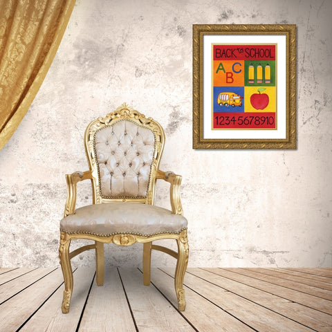 Back to School Gold Ornate Wood Framed Art Print with Double Matting by McKenna, Kathleen Parr
