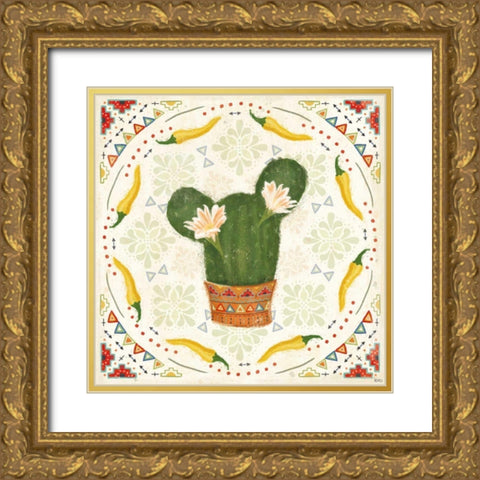 Tex Mex Fiesta IV Gold Ornate Wood Framed Art Print with Double Matting by Charron, Veronique