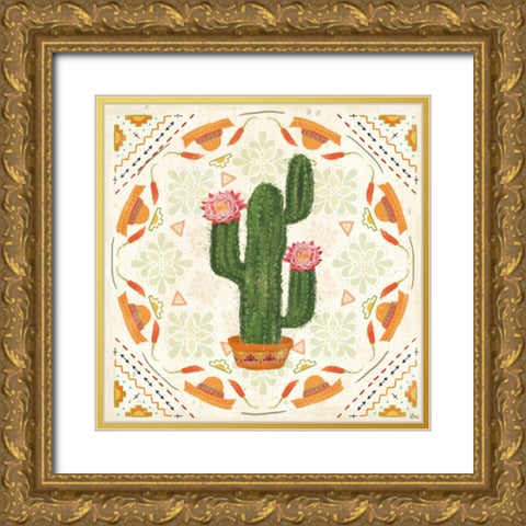 Tex Mex Fiesta V Gold Ornate Wood Framed Art Print with Double Matting by Charron, Veronique