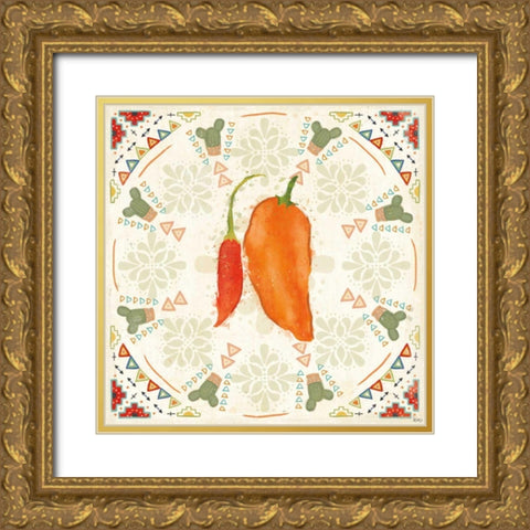 Tex Mex Fiesta VI Gold Ornate Wood Framed Art Print with Double Matting by Charron, Veronique