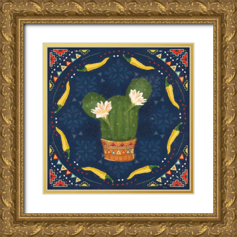Tex Mex Fiesta IV Dark Gold Ornate Wood Framed Art Print with Double Matting by Charron, Veronique