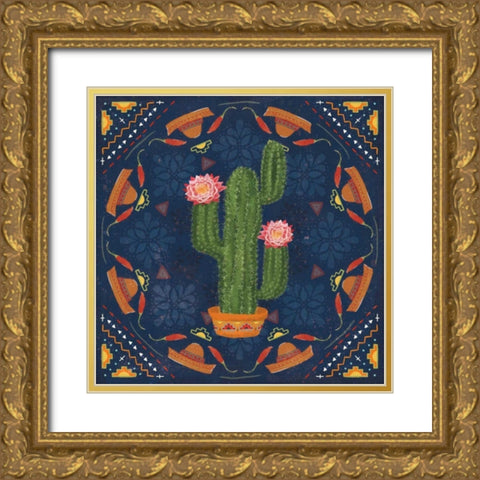 Tex Mex Fiesta V Dark Gold Ornate Wood Framed Art Print with Double Matting by Charron, Veronique