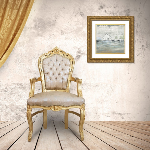 Iowa Barn I Gold Ornate Wood Framed Art Print with Double Matting by Prahl, Courtney