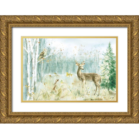 Meadows Edge I Gold Ornate Wood Framed Art Print with Double Matting by Nai, Danhui