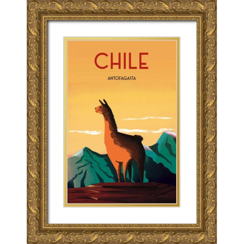 Chile Gold Ornate Wood Framed Art Print with Double Matting by Escalante, Omar