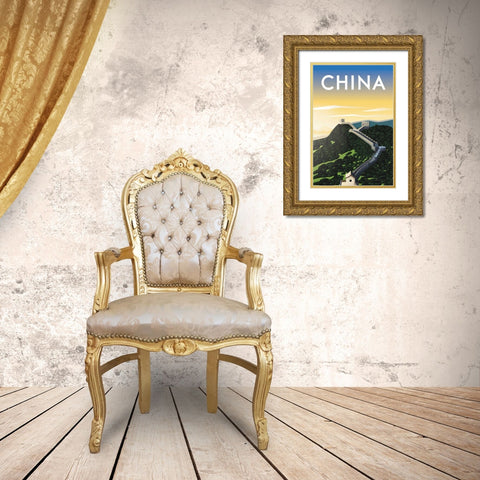 China Gold Ornate Wood Framed Art Print with Double Matting by Escalante, Omar