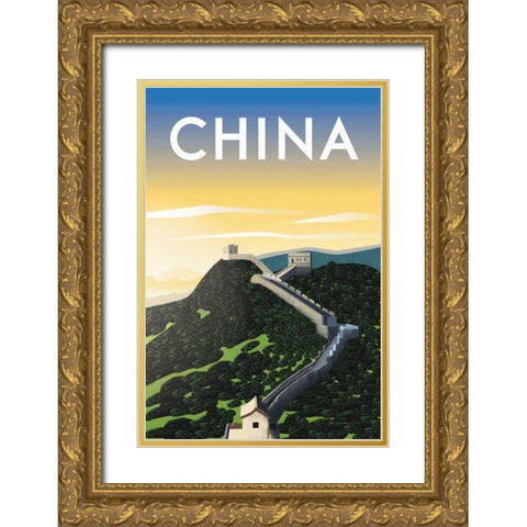 China Gold Ornate Wood Framed Art Print with Double Matting by Escalante, Omar