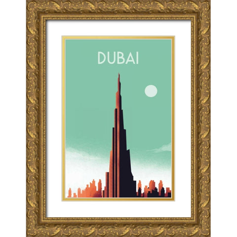 Dubai Gold Ornate Wood Framed Art Print with Double Matting by Escalante, Omar