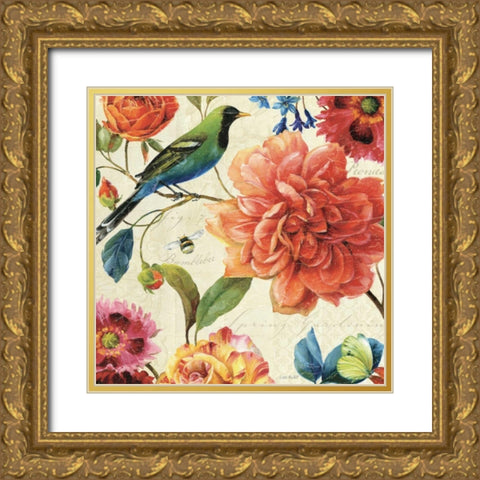 Rainbow Garden II - Cream Gold Ornate Wood Framed Art Print with Double Matting by Audit, Lisa