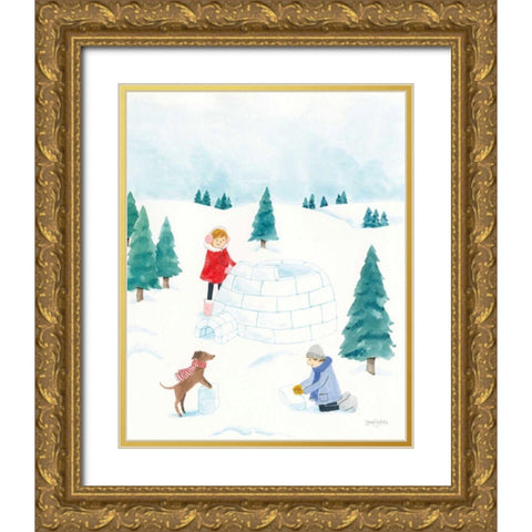 Winter Scene I Gold Ornate Wood Framed Art Print with Double Matting by Jackson, Jenaya