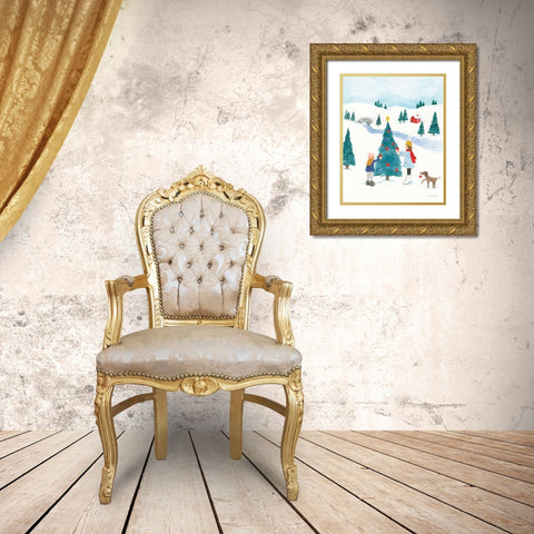Winter Scene II Gold Ornate Wood Framed Art Print with Double Matting by Jackson, Jenaya