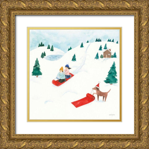 Winter Scene IV Gold Ornate Wood Framed Art Print with Double Matting by Jackson, Jenaya