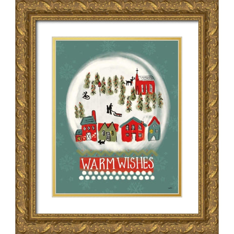 Winter Village II Gold Ornate Wood Framed Art Print with Double Matting by York, Leah