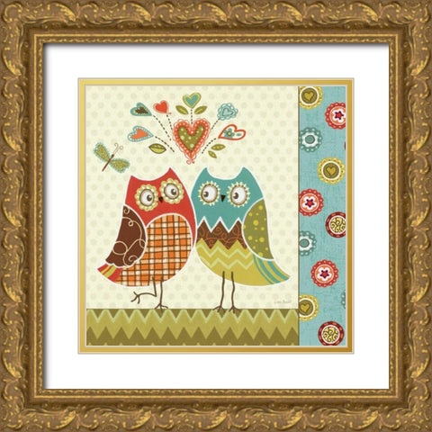 Owl Wonderful II Gold Ornate Wood Framed Art Print with Double Matting by Audit, Lisa