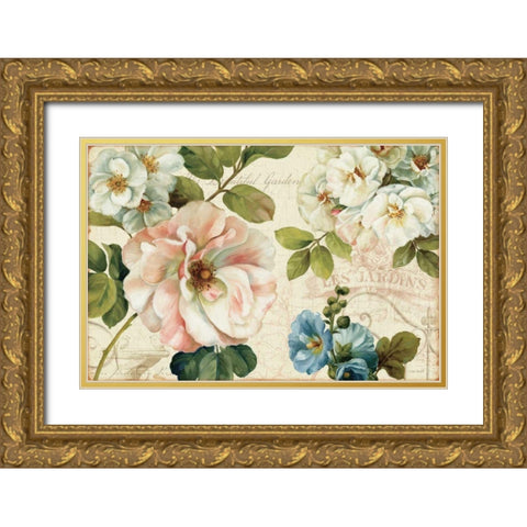 Les Jardin I Gold Ornate Wood Framed Art Print with Double Matting by Audit, Lisa