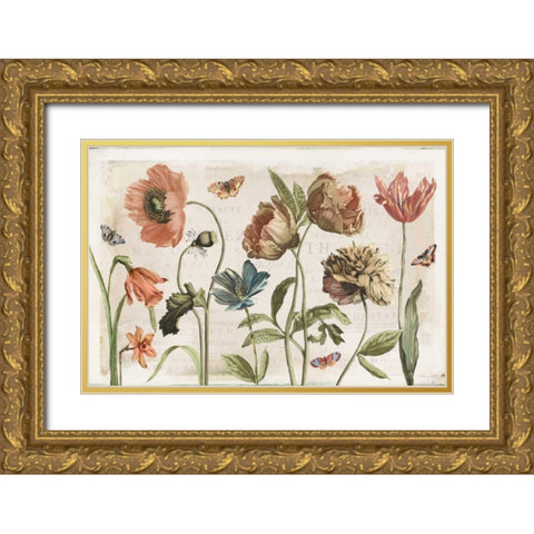 Antiquarian Blooms I Gold Ornate Wood Framed Art Print with Double Matting by Pertiet, Katie