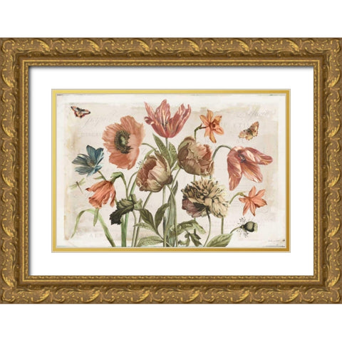 Antiquarian Blooms II Gold Ornate Wood Framed Art Print with Double Matting by Pertiet, Katie