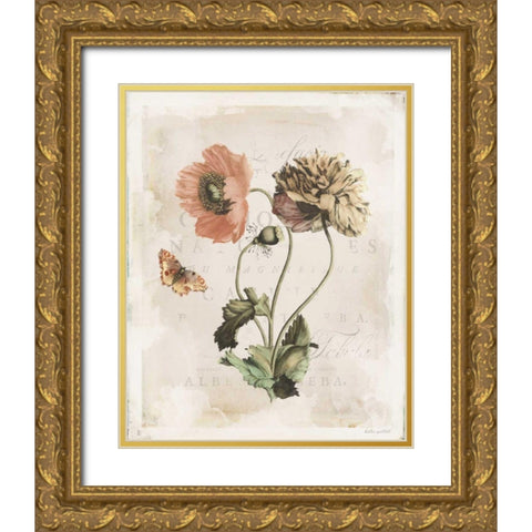 Antiquarian Blooms IV Gold Ornate Wood Framed Art Print with Double Matting by Pertiet, Katie
