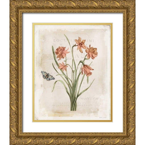 Antiquarian Blooms V Gold Ornate Wood Framed Art Print with Double Matting by Pertiet, Katie