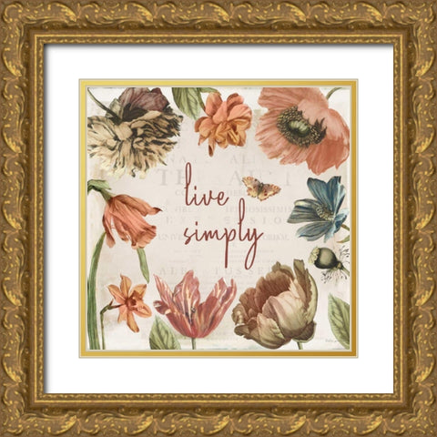 Antiquarian Blooms VII Gold Ornate Wood Framed Art Print with Double Matting by Pertiet, Katie