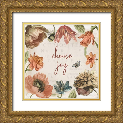 Antiquarian Blooms VIII Gold Ornate Wood Framed Art Print with Double Matting by Pertiet, Katie