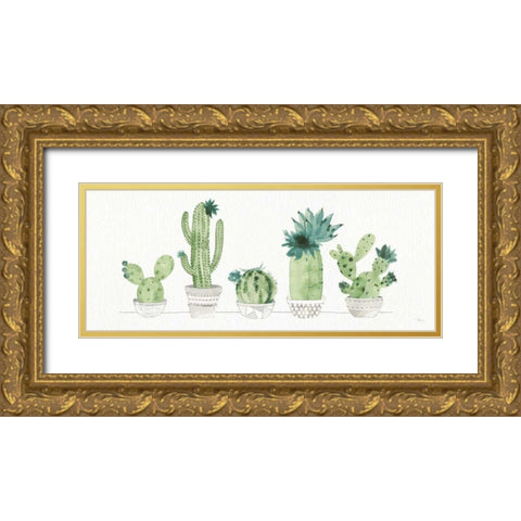 Sweet Succulents I Panel Gold Ornate Wood Framed Art Print with Double Matting by Studio, Pela