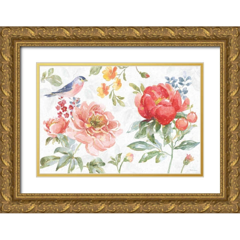 Floral Focus I Gold Ornate Wood Framed Art Print with Double Matting by Grove, Beth