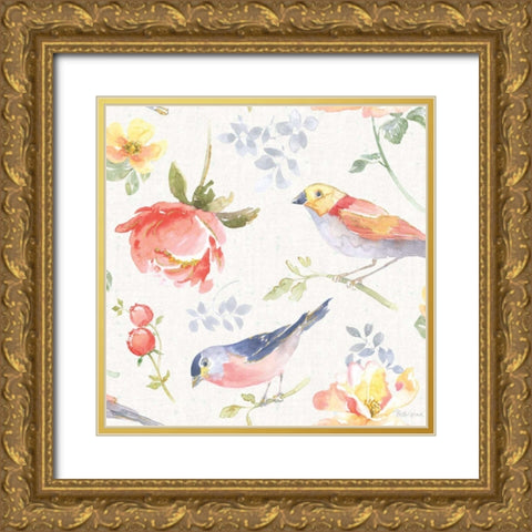 Floral Focus Pattern IIIA Gold Ornate Wood Framed Art Print with Double Matting by Grove, Beth