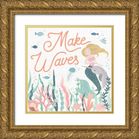 Under the Sea IV Gold Ornate Wood Framed Art Print with Double Matting by Marshall, Laura