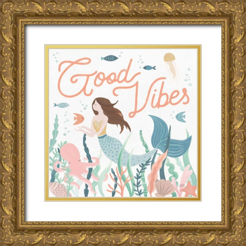 Under the Sea V Gold Ornate Wood Framed Art Print with Double Matting by Marshall, Laura