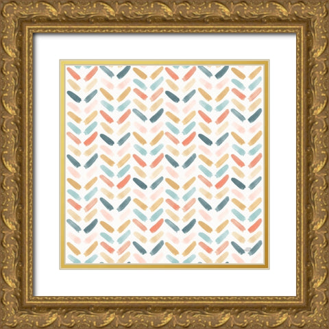 Under the Sea Pattern XA Gold Ornate Wood Framed Art Print with Double Matting by Marshall, Laura