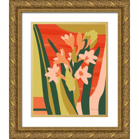 Intermingle Gold Ornate Wood Framed Art Print with Double Matting by Gallagher, Megan