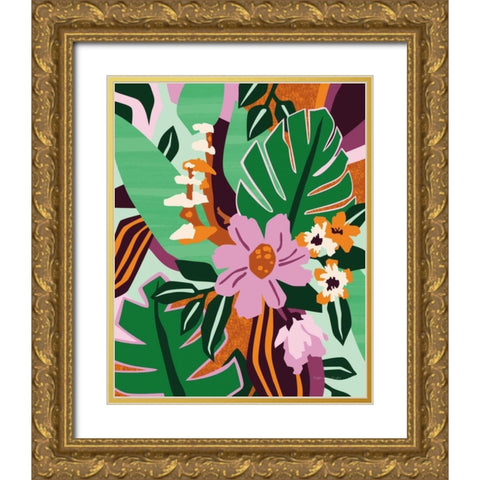 Wildflowers Gold Ornate Wood Framed Art Print with Double Matting by Gallagher, Megan