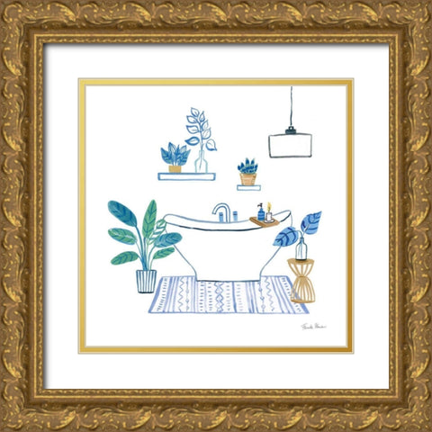 Relax II Gold Ornate Wood Framed Art Print with Double Matting by Zaman, Farida