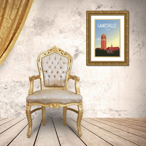 Gainesville Gold Ornate Wood Framed Art Print with Double Matting by Escalante, Omar