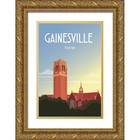 Gainesville Gold Ornate Wood Framed Art Print with Double Matting by Escalante, Omar