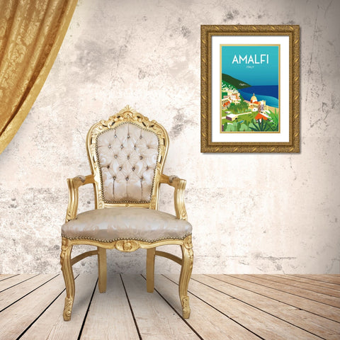 Amalfi Gold Ornate Wood Framed Art Print with Double Matting by Escalante, Omar