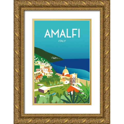 Amalfi Gold Ornate Wood Framed Art Print with Double Matting by Escalante, Omar