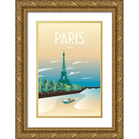 Paris Gold Ornate Wood Framed Art Print with Double Matting by Escalante, Omar